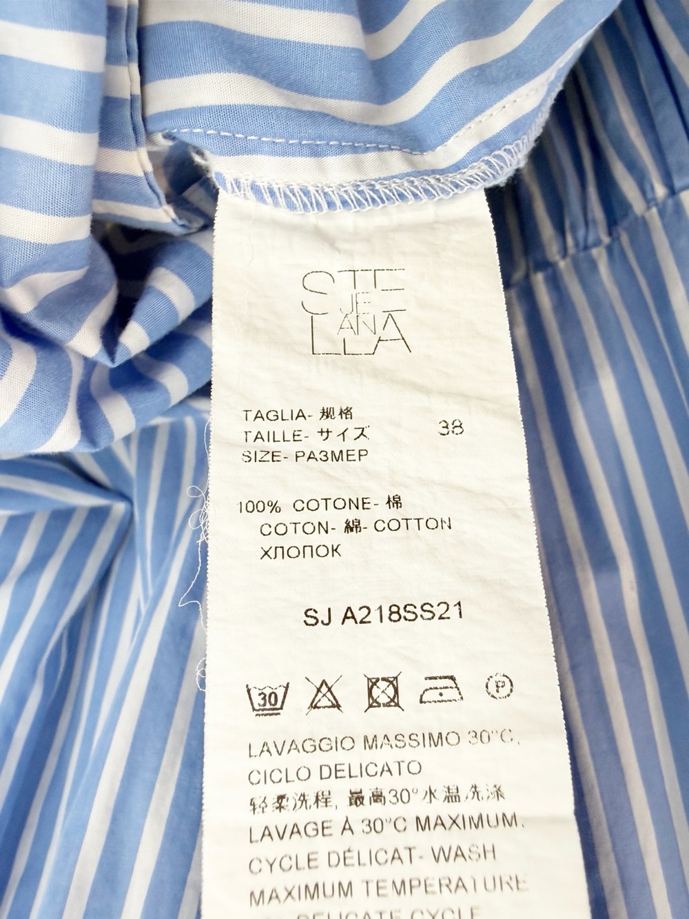 Stella Jean Parrot Sleeve Dress Blue Stripe Size 38 US 2 - Picture 5 of 7